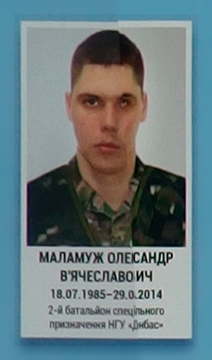 Портрет на меморіалі 'Стіна пам'яті полеглих за Україну' у Києві: секція 3, ряд 8, місце 20.
